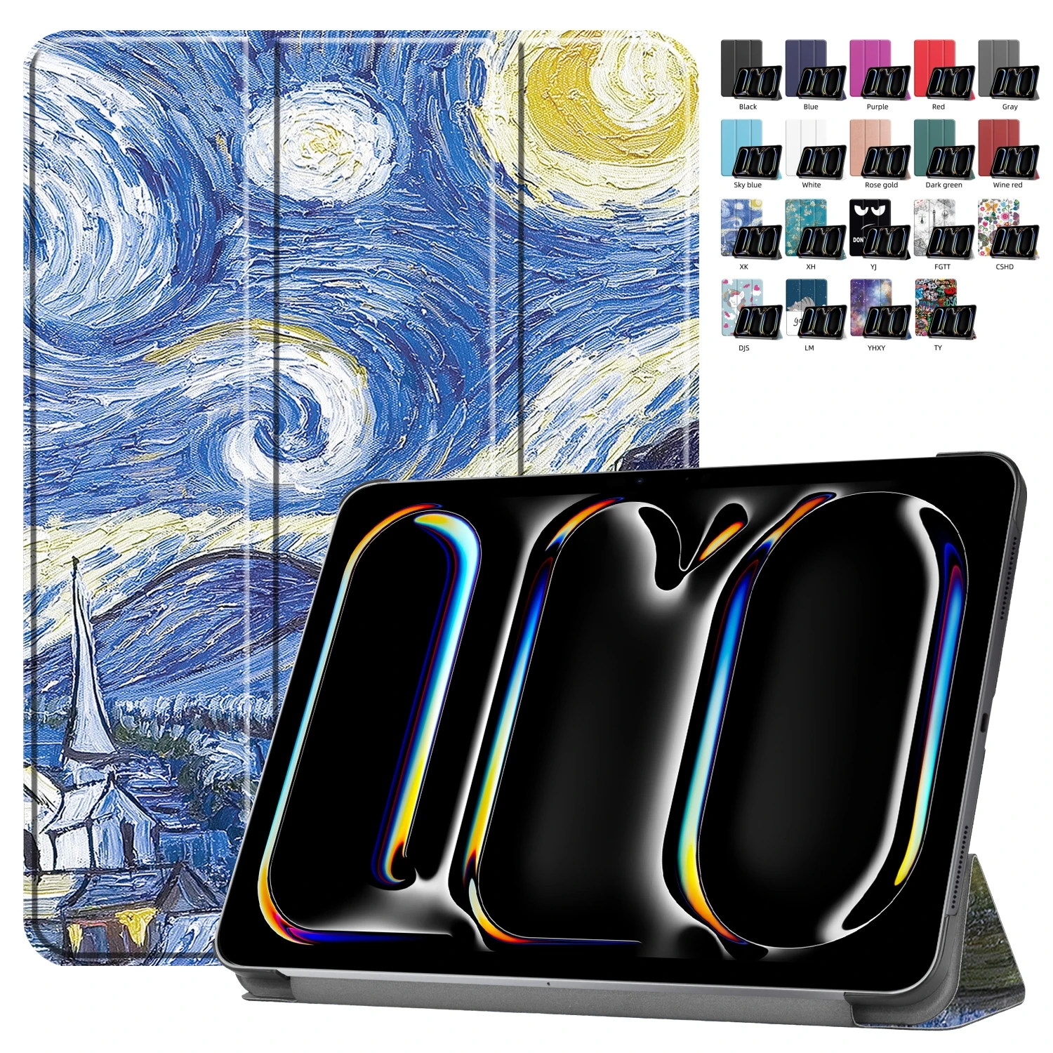 

Funda For iPad Pro 11 2024 Case A2837 11" Trifold Magnetic Leather Hard Smart Cover For Coque iPad Air 11 2024 Case A2899 A2900