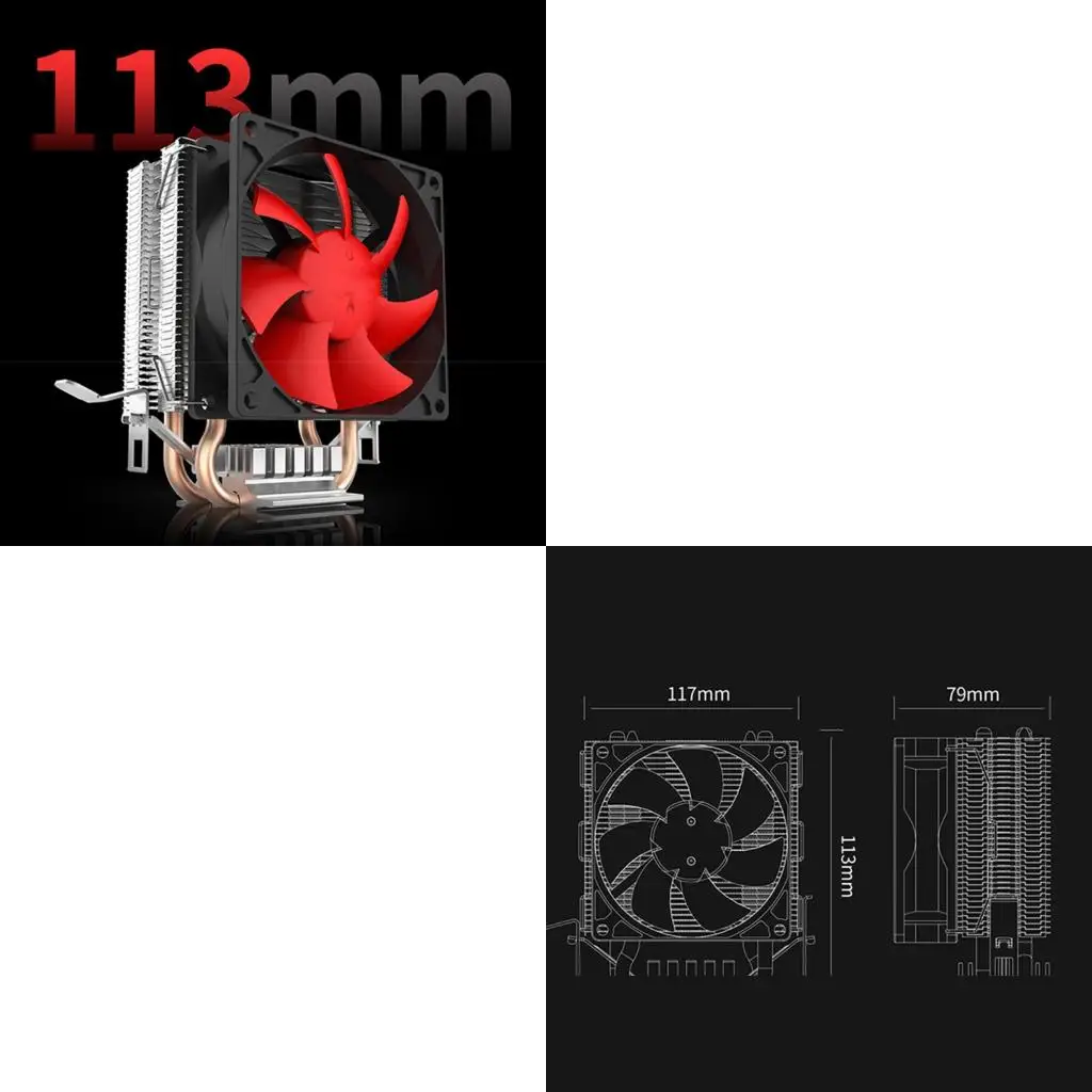 

Efficient Desktop Computer CPU Cooling Fan Double Copper Heat Pipes and Aluminum Fins Design