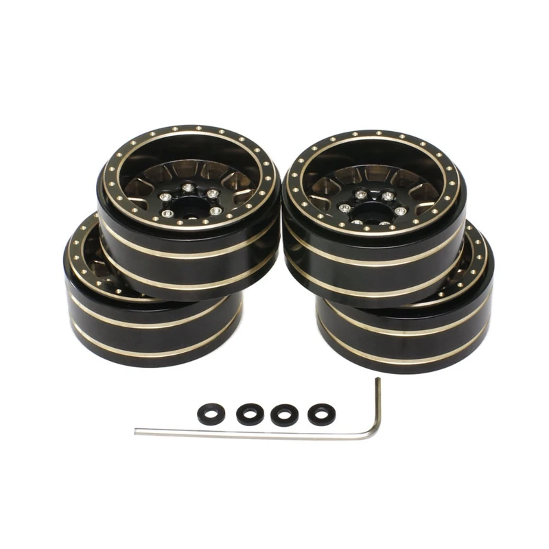 For Traxxas 1/18 TRX4M Land Rover 1.2-Inch Brass And Black Gold Wheels 1/24 SCX24 FMS Durable Easy Install