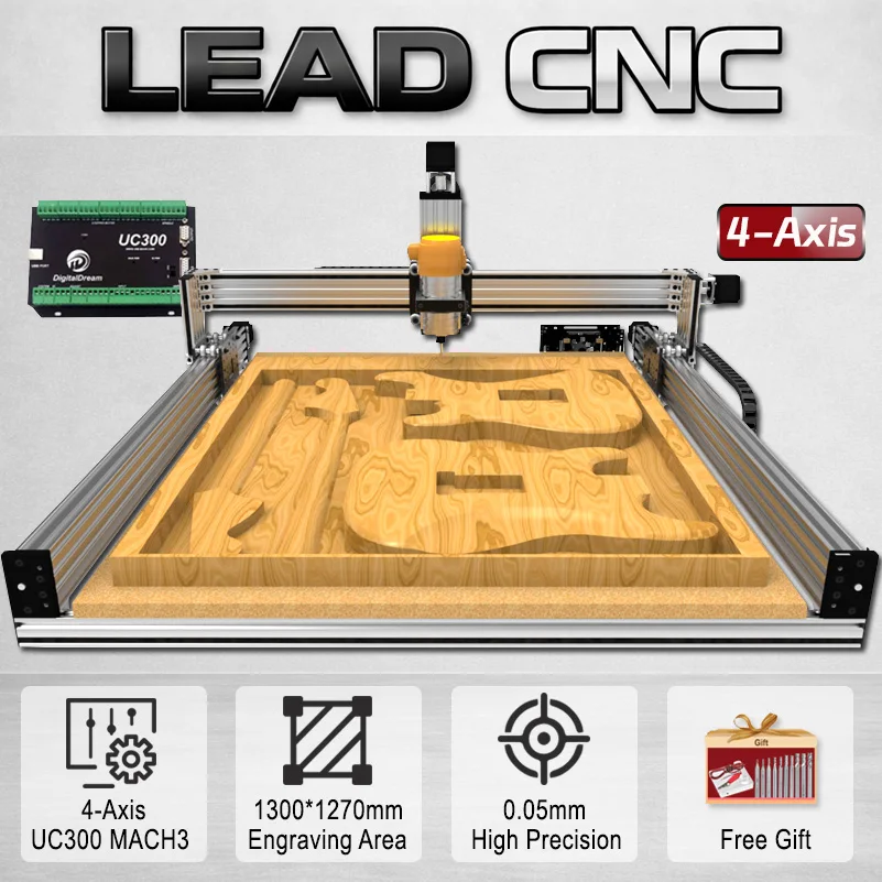 Openbuilds Lead CNC Engraver Full Kit 4-Axis UC300 Mach3 CNC Router Machine Precise Milling CNC for Wood Metal Acrylic Plastic