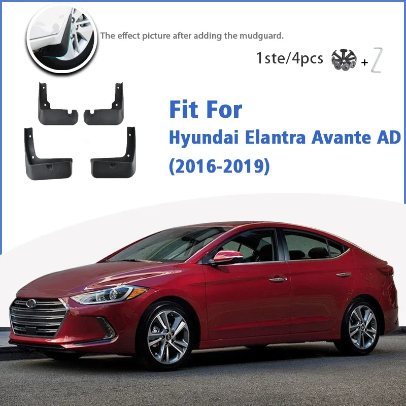 

For Hyundai Elantra Avante AD 2016-2019 Mudflaps Mudguard Fender Mud Flap Guards Splash Car Accessories Front Rear 4pcs