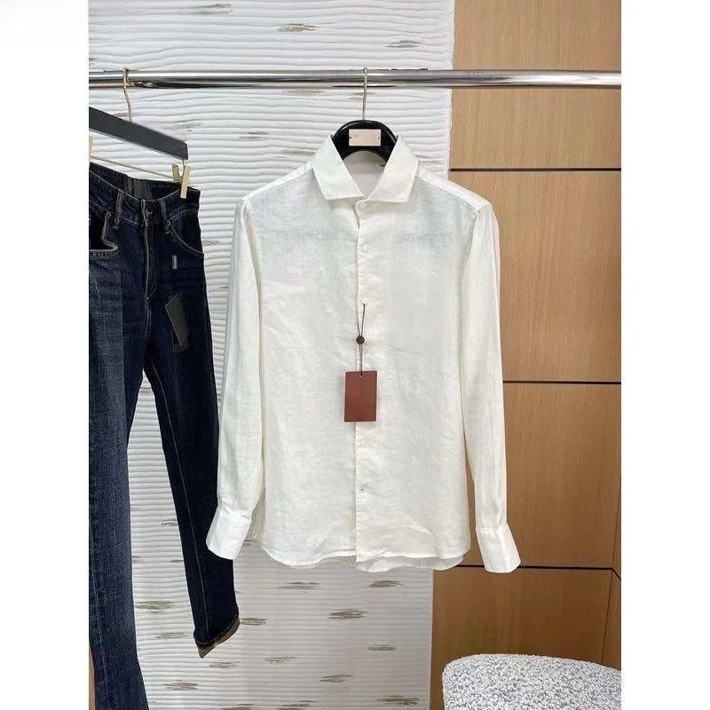 

Весна-лето, новинка Sle 2029, льняная повседневная мужская одежда с длинным воротником Sve, универсальная модная деловая повседневная молодежная палатка