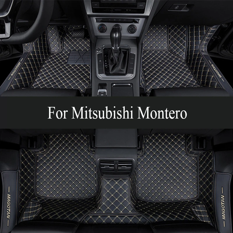 

Car Floor Mats For Mitsubishi Montero Outlander Airtrek CU ZE ZF 2001~2006 Leather Mat Rugs Carpets Car trunk mat 2002 2003