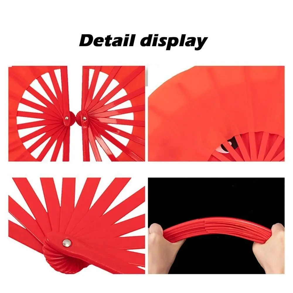 

34cm Chinese Tai Chi Yoga Kung Fu Fan 10 Styles Chinoiserie Gift Dance Performance Fan Plastic Bone Hand Folding Stage Fan