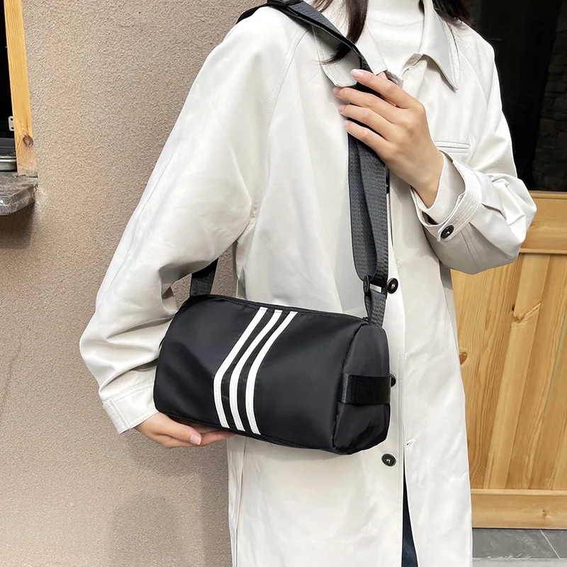 

Retro Striped Versatile Small Square Crossbody Bag - Unisex Large Capacity Shoulder Bag Casual Commuting & Mommy Bag