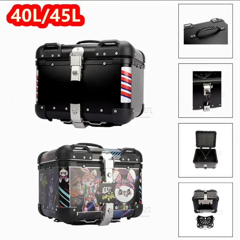 

45L/40L коробка для мотоциклетного шлема, верхний багажный задний багажный ящик для хранения инструментов, замок для Honda ADV160 ADV150 pcx160 CNC