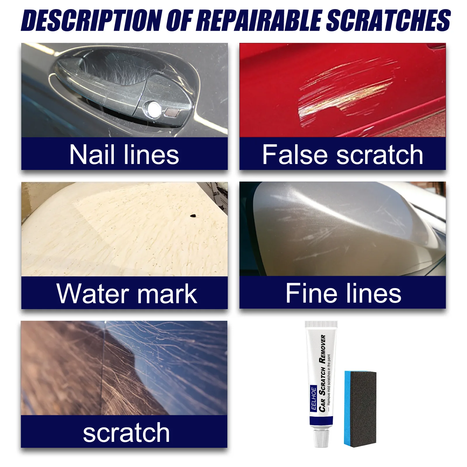 Car Scratch Remover Quickly Repairs Scratches Body Composite Wax Paint Paste Set Scratches Paint Care And Beauty