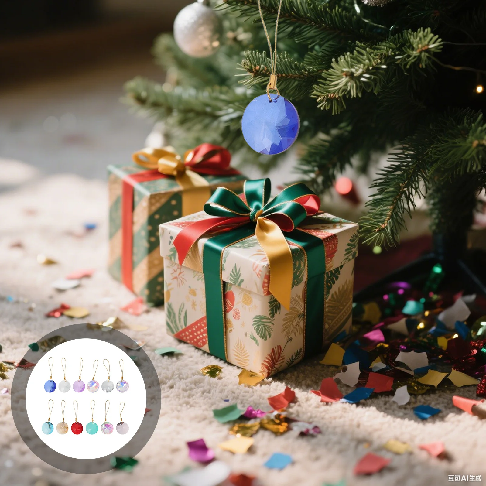 

12Pcs Crystal Sun Catcher Flower Ornaments Hanging Decorations Christmas Tree Wedding Home Prism Pendants Indoor Outdoor