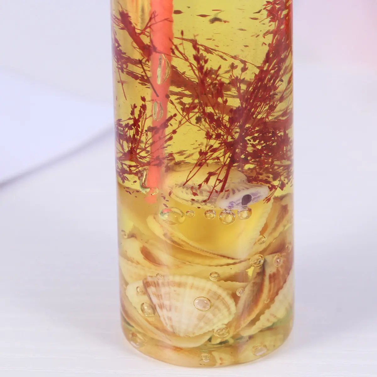1Pcs Shell Embedded Transparent Glass Romantic Style Smokeless Gel for Home Birthday Party