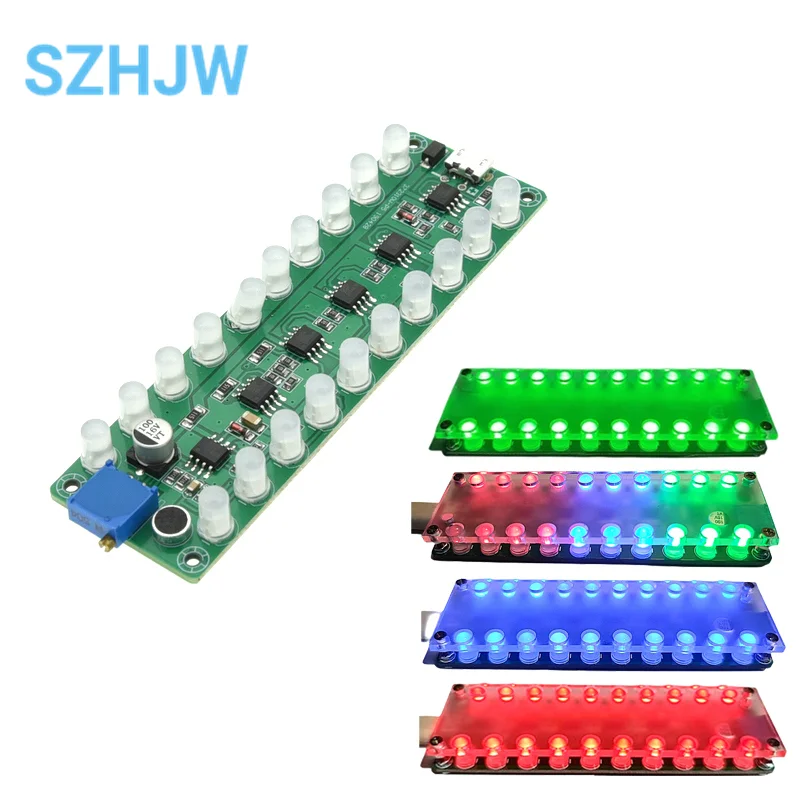 Voice-activated Induction Amplifier Spectrum Audio Level Meter LED Indicator Flash Melody Light Audio Companion
