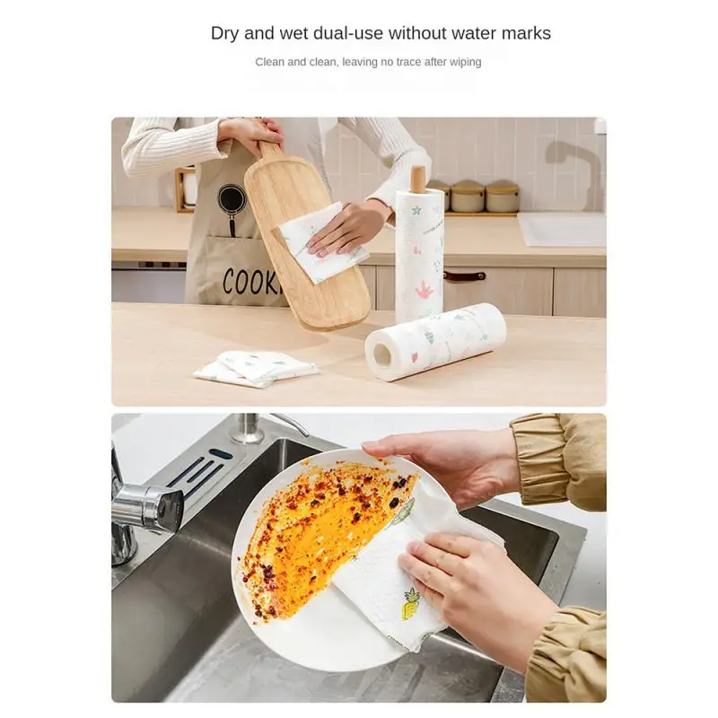 Extra Large Roll Of Wet And Dry Dual-use Dishwashing Cloth Thickened Non-woven Fabric Kitchen Paper Household Cleaning Cloths