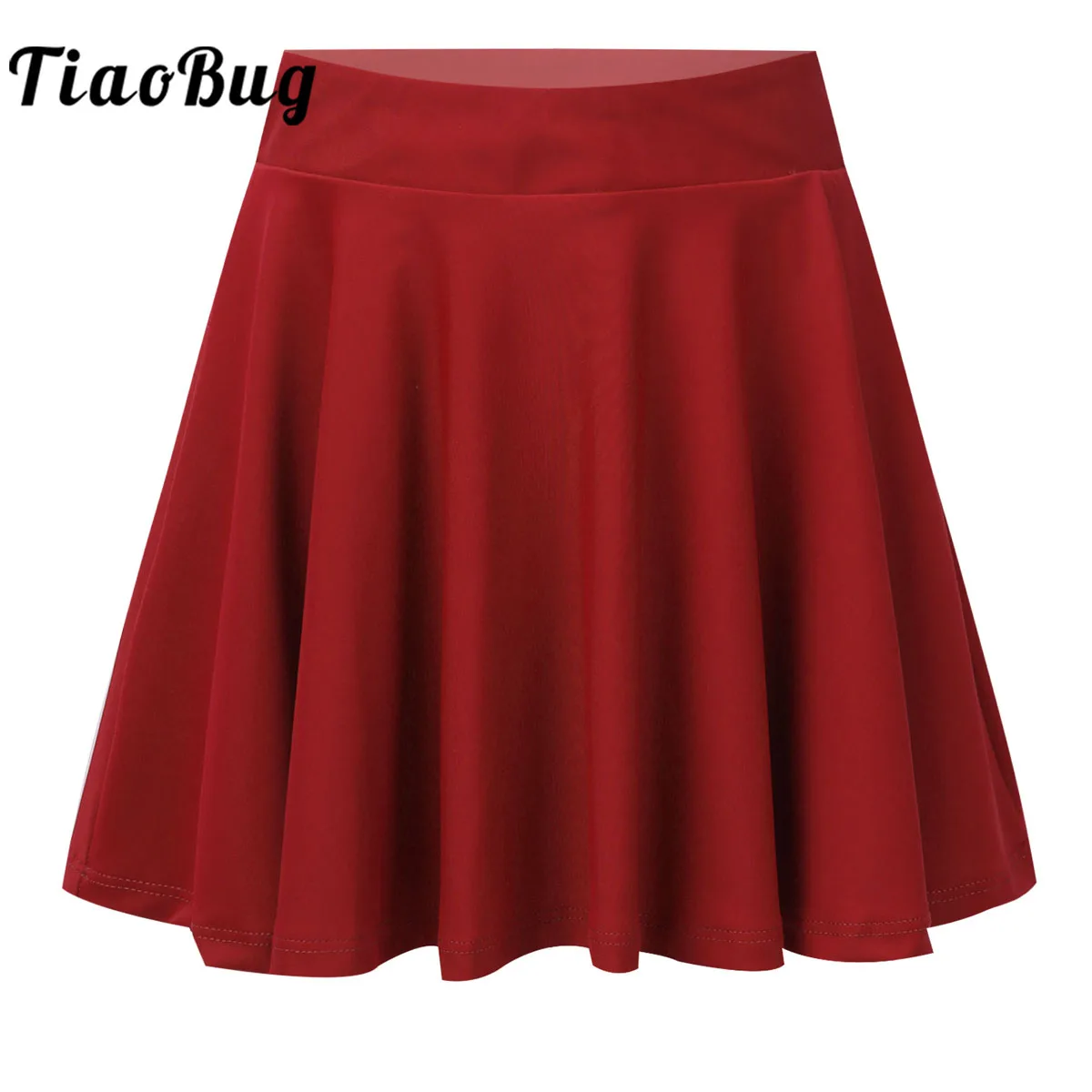 Ballet Dance Skirt Kids Girls Pleated Skirt Basic Elastic A-line Ruffle Mini Skater Skort Dance Skirts Stretchy Underskirt