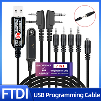 Baofeng 7 In 1 FTDI USB Walkie Talkie Programming Cable for UV-5R UV-21 17 PRO Quansheng UV-K5 K6Motorola Ham Radio Support MAC