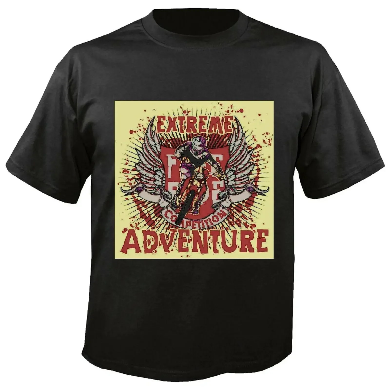 T Shirt EXTREM ADVENTURE SPORT MOTOCROSS OUTDOOR BIKE CROSSBIKE vintage Washed streetwear Casual Breathable Slightly Versatile