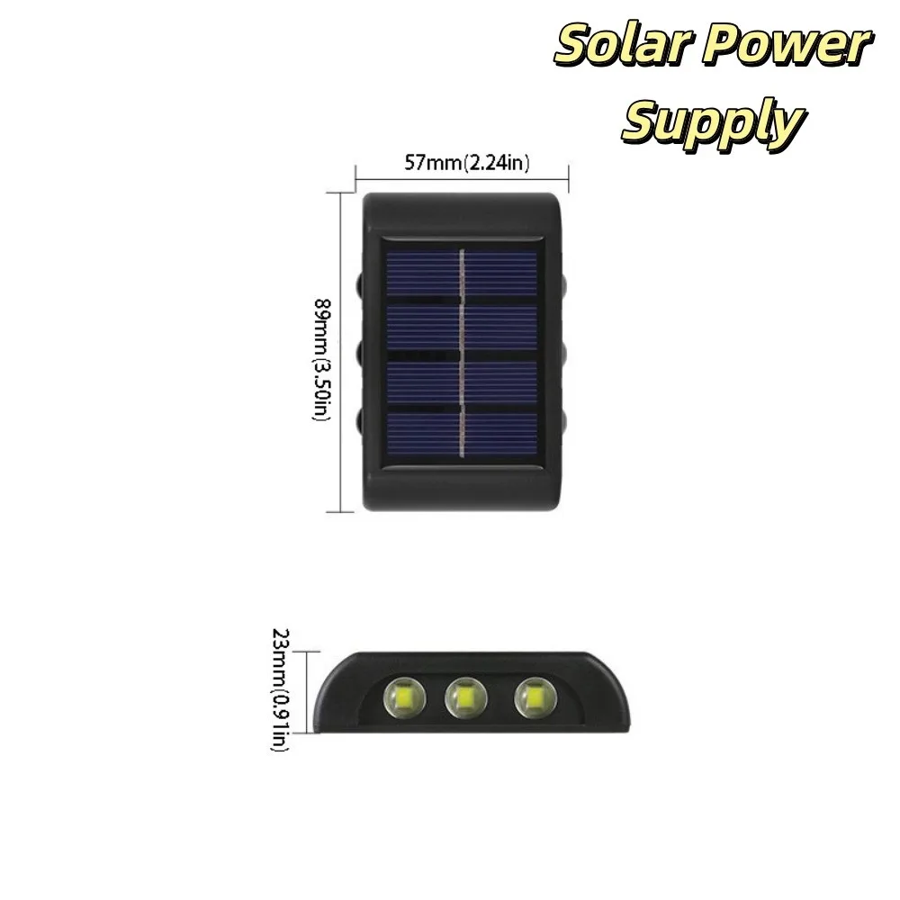 Waterproof Solar Light Lamp 4/6/8/10/12/16LED Warm Light Solar Wall Light Up And Down Luminous Outdoor Solar Lights Garden