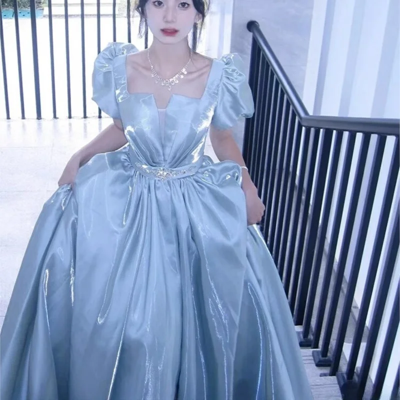 

Blue Banquet woman new style Student Day Quinceanera host graduation dress