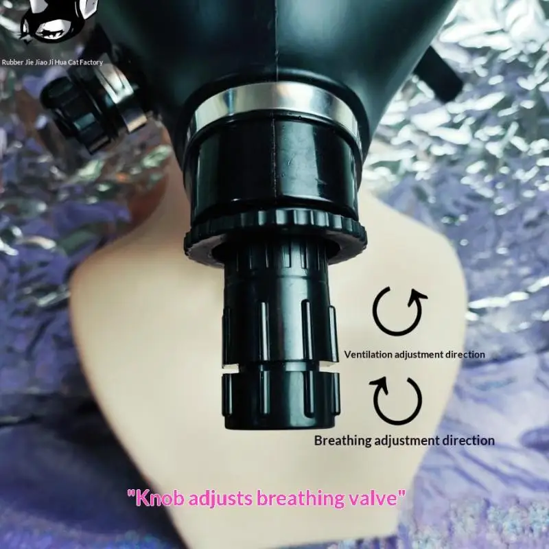 

Black Mask Adjustment Valve Knob Adjustment Gas Mask Regulator Breathing Control Universal Accessories Controllable Oxygen Amoun