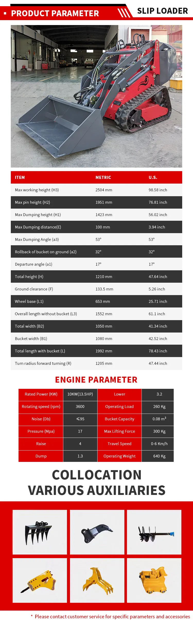 Kostenloser Versand: EPA Diesel-Kompaktlader, Geländegängiger Raupenkompaktlader, Hydraulischer Hub-Minikompaktlader – Detail 6