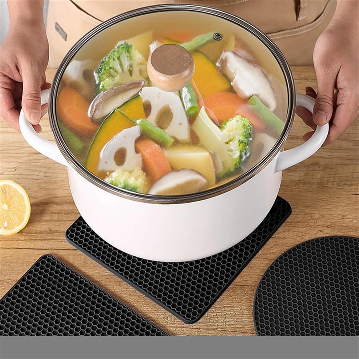 

Новый силиконовый теплоизоляционный коврик, термостойкий коврик для кастрюли, многофункциональный нескользящий коврик для горячей кастрюли, подходит для кухонного коврика для кастрюли