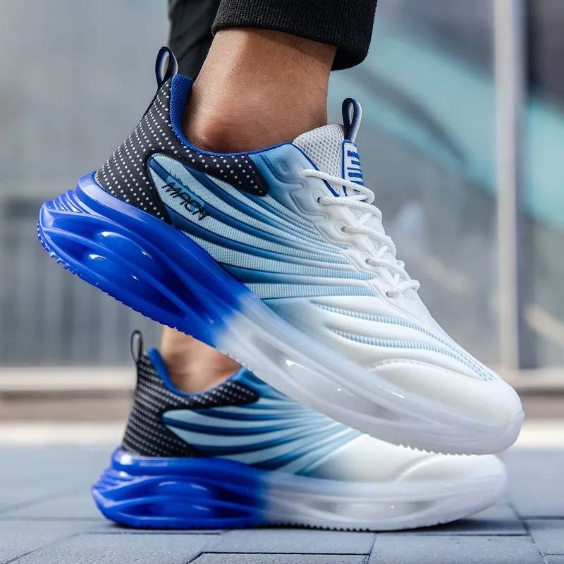 YRZL Men's Running Shoes Lightweight Slip Sneakers Breathable Mesh Man Shoes Wear Resistant Soft Sole Shoes for Man Big Size 47