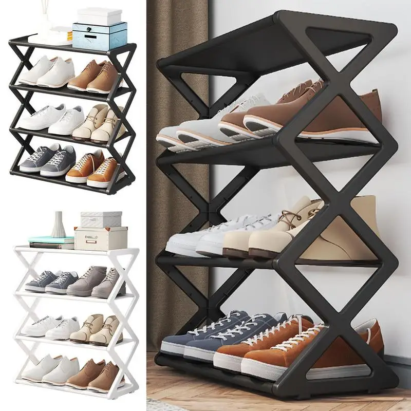 Home Furniture X-shaped Shoe Rack Multi-Tier Storage Organizer For Sneakers Organizer Cabinets Waterproof Assembled Shoe Stand