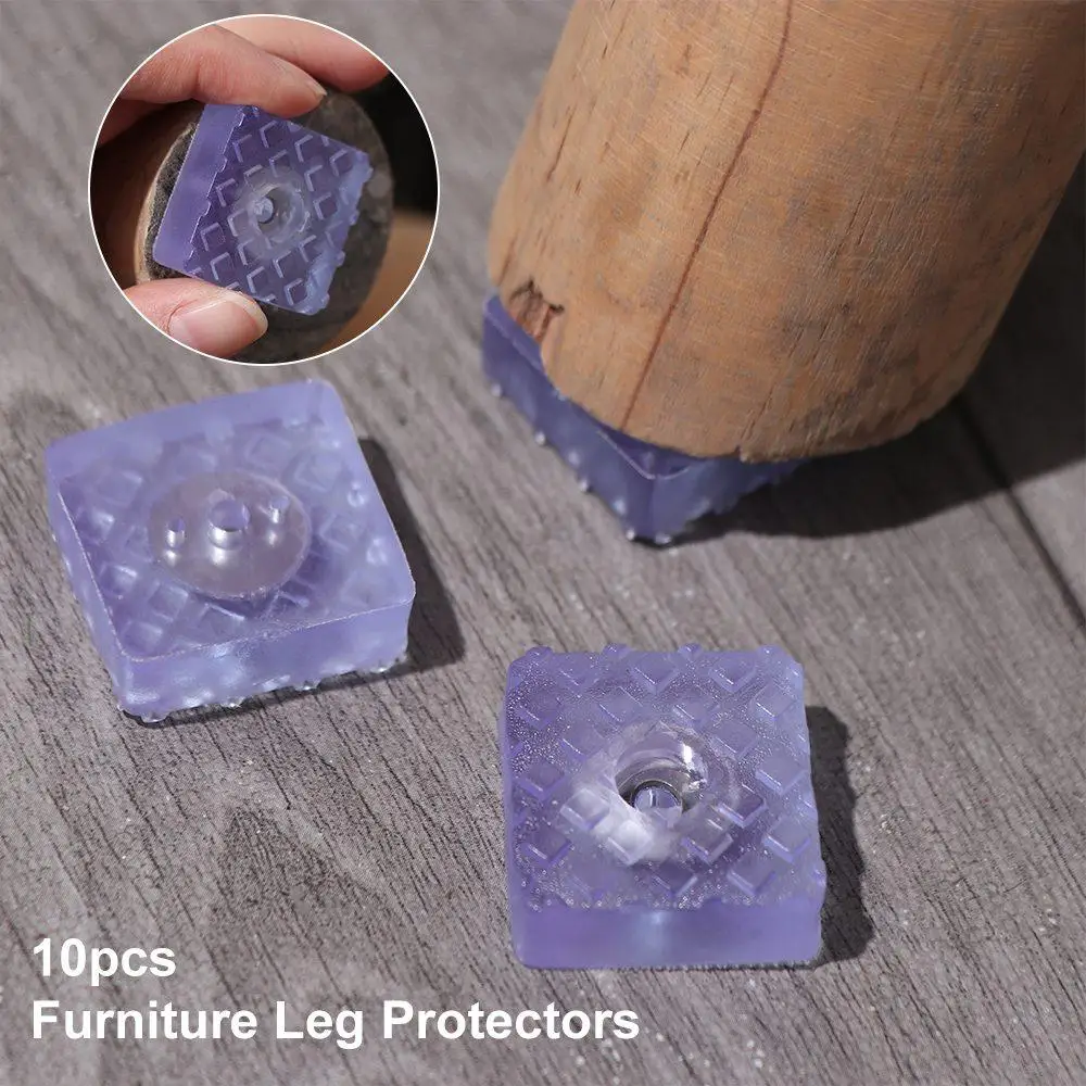 Rubber 10pcs Bedside Sofa Anti-slip Pad Chair Leg Table Feet Pad Floor Protector Protection Cover Furniture Leg Pad