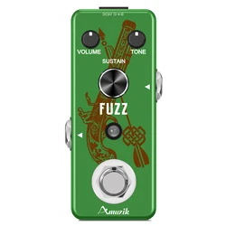 Amuzik Fuzz Guitar Pedal Classical Vintage Fuzz Tone for Electric Guitar Punchy Bass and Long Sustain Tone True Bypass