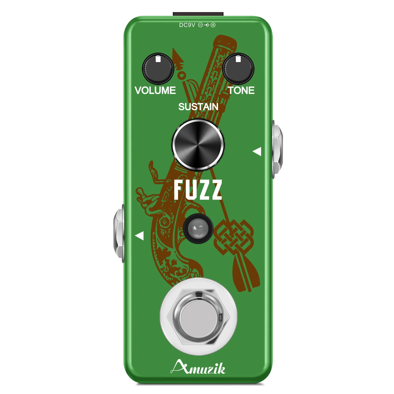 Amuzik Fuzz Pedal, Stylish Fuzz Guitar Pedal, Classic Mini Fuzz Pedal for Electric Guitar True Bypass LEF-306