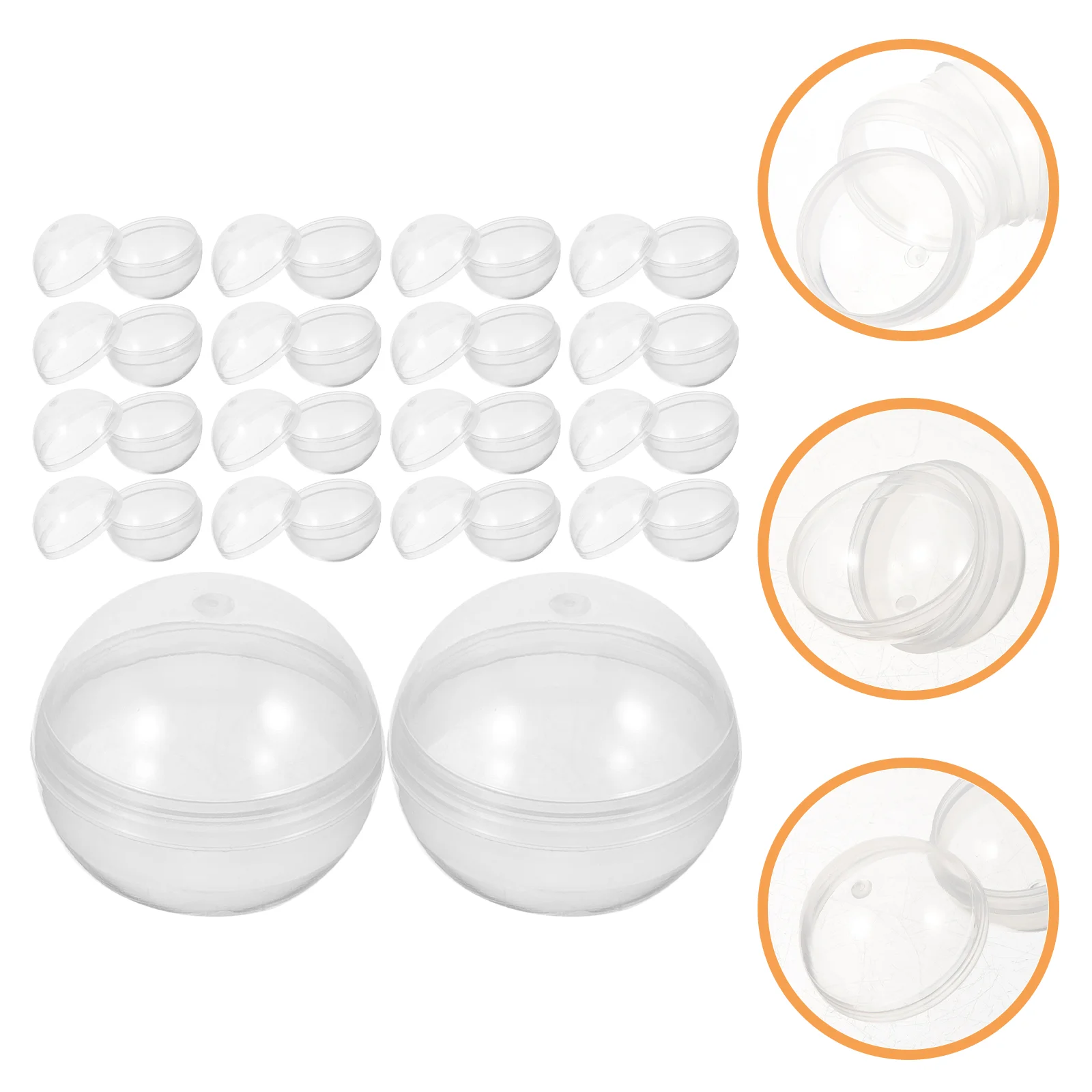 100 Pcs Transparent Shell Plastic Eggs Multi-function Empty Ball Chewing Gum Twisting Toy Gift Packing Baby Wrapping