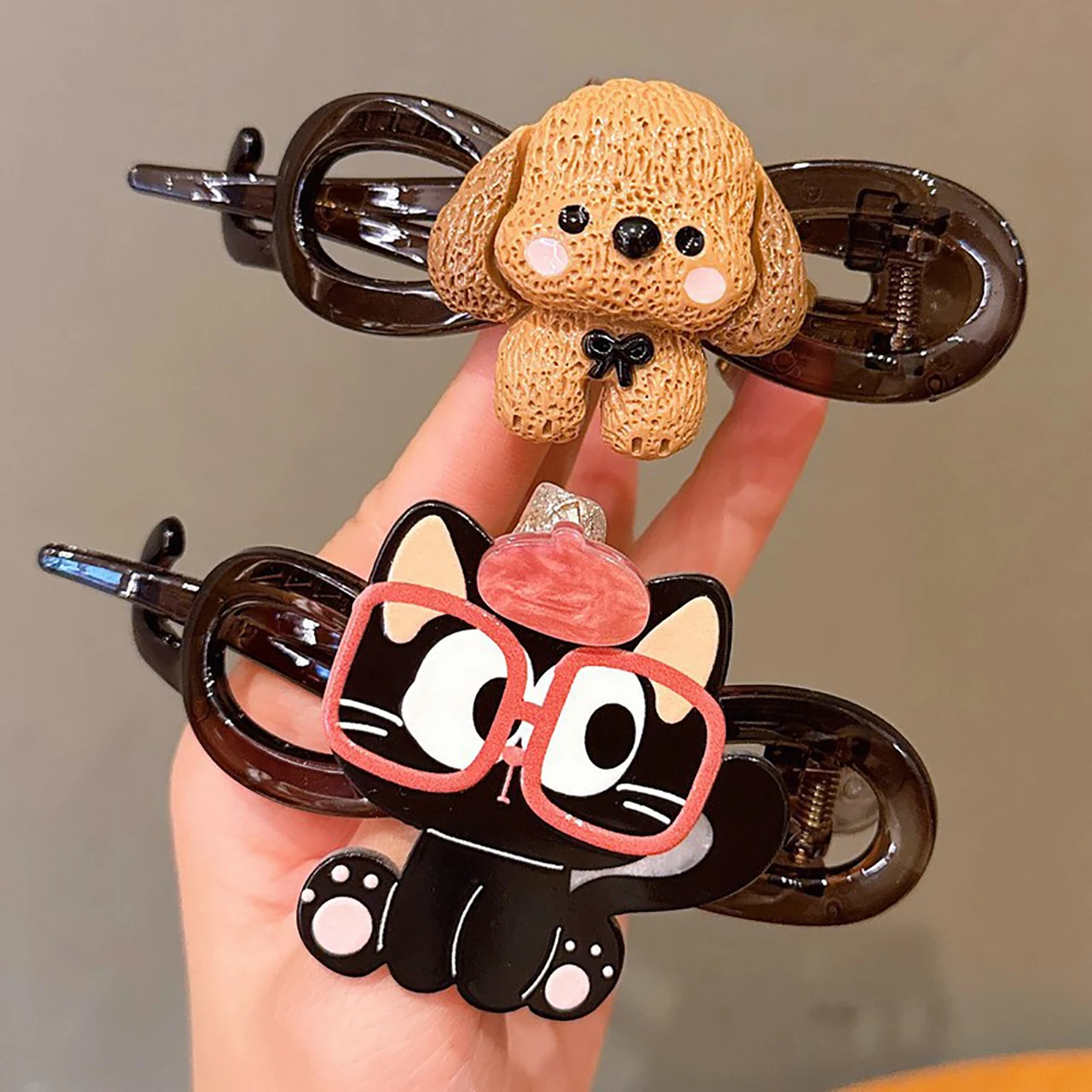 Pinzas para el cabello de animales de dibujos animados para niña, nuevo artefacto para el cabello, Clips giratorios de princesa para niños, accesorios para el cabello para niños