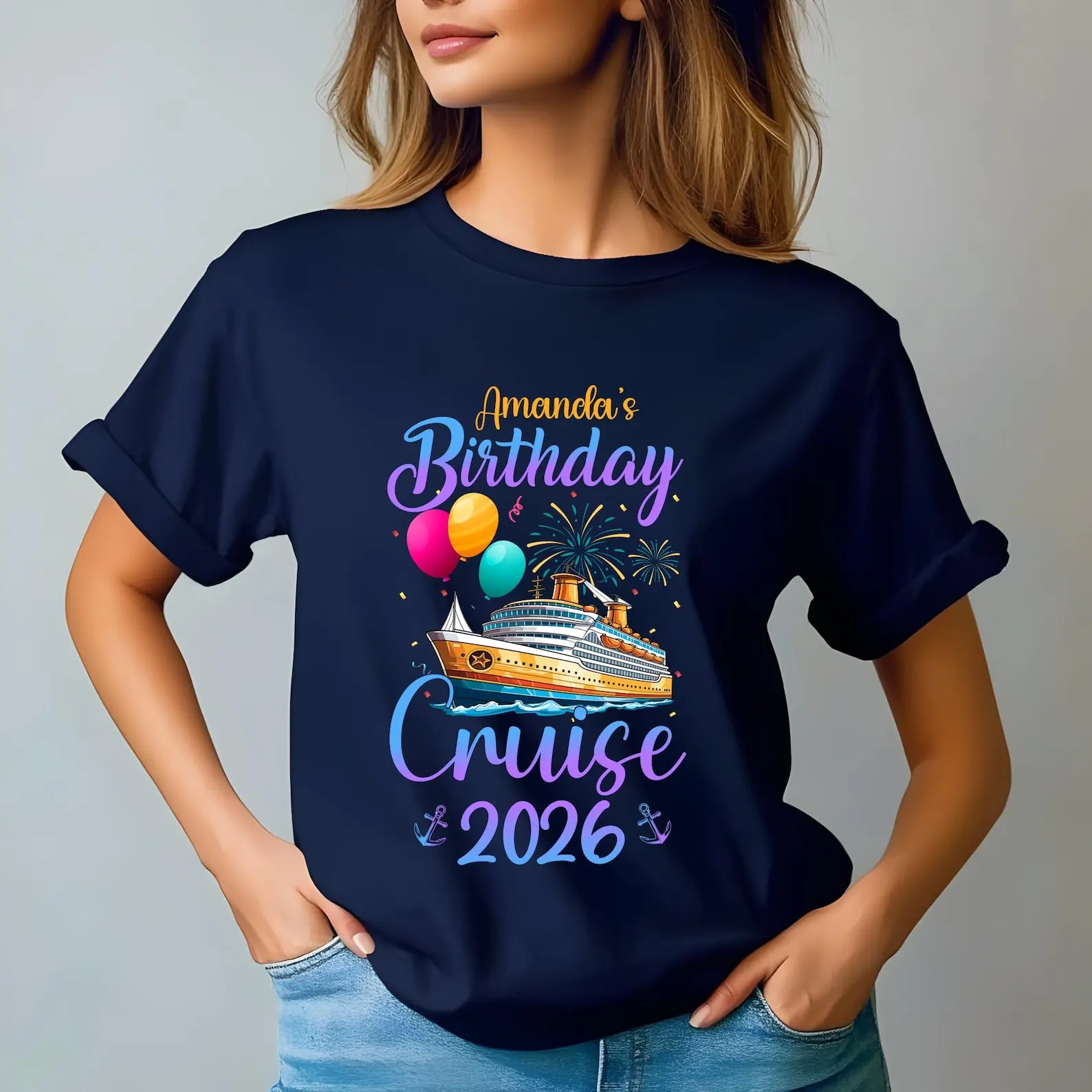 Personalized It's My Name Birthday Cruise 2026 Shirt Women Girls Custom Birthday Cruise 2026 Shirt Family Birthday Present Tee