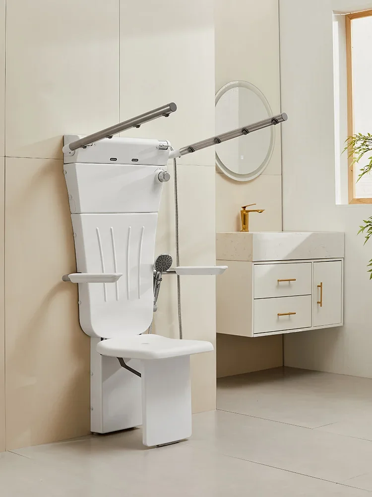 Sitting thermostatic shower Multifunctional wall-mounted seat bath for the elderly Bathing chair Folding shower screen Shower