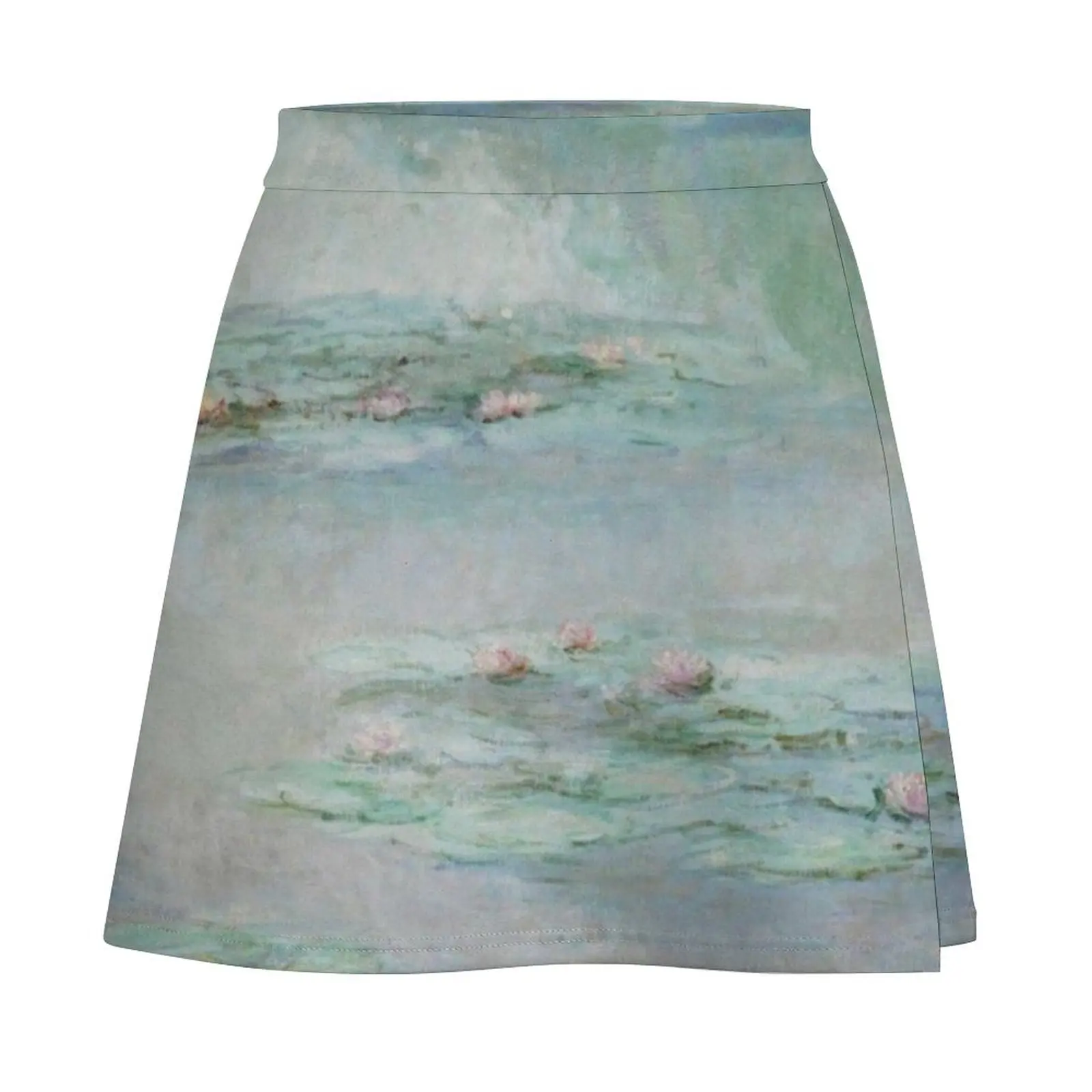 Stunning Water lilies Painting (Unseen for 87 Years) Claude Monet Nymphéas Mini Skirt Clothing skirts for womans Mini Skirt