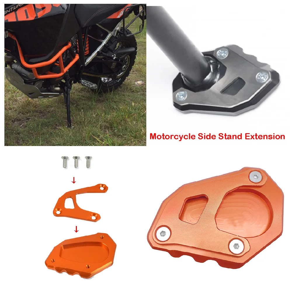 

For KTM 1290 Super Adventure 1050 1090 1190 ADV R S 2014-2020 Motorcycle Side Stand Base Extender Pad Support Extension Widener