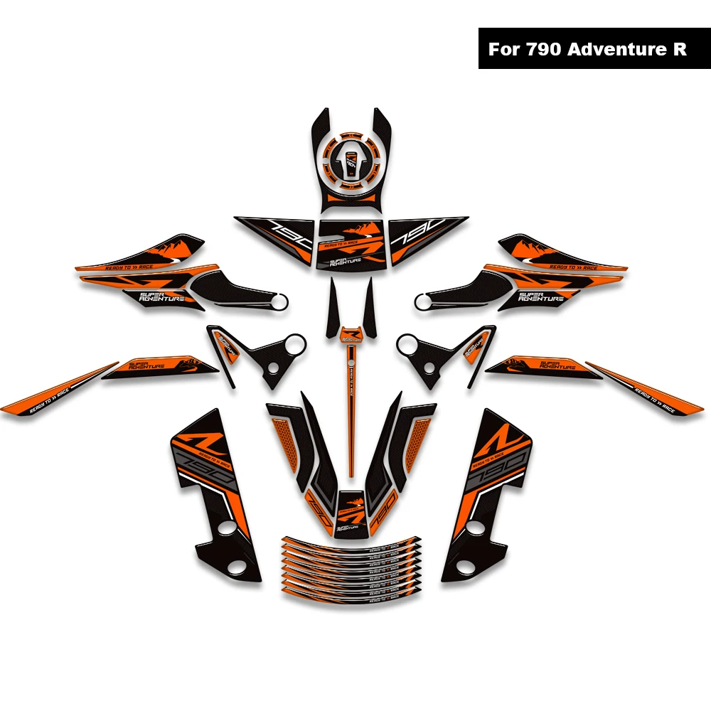  New decorative kit Motorcycle Handguard Shell stickers protection 3D Epoxy resin decals For 790 Adventure R ADV 2019 - 2025