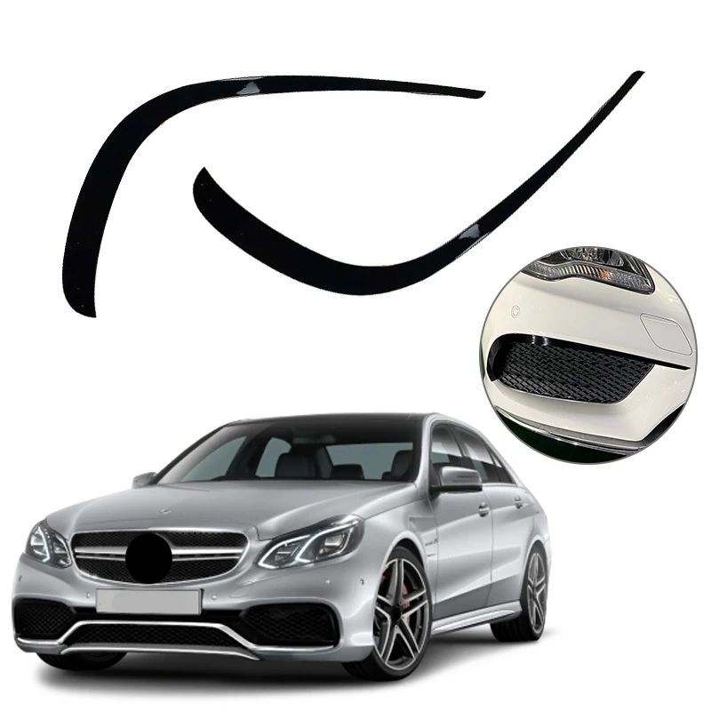 Car Front Bumper Splitter Spoiler Air Knife Covers Trim for Mercedes-Benz E-Class Coupe C207 2013-2016 AMG Line Black