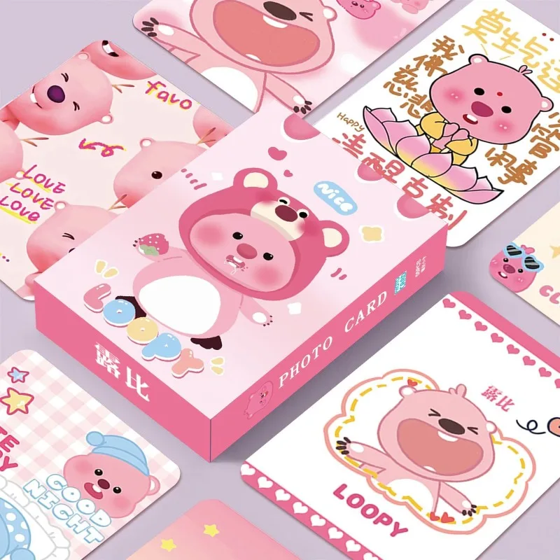 Cute Loopy Laser Photocards, Kawaii Little Beaver Loopy Mini Cards, Cartoon Lomo Cards Polaroid Photo Cards Fans Collection Gift