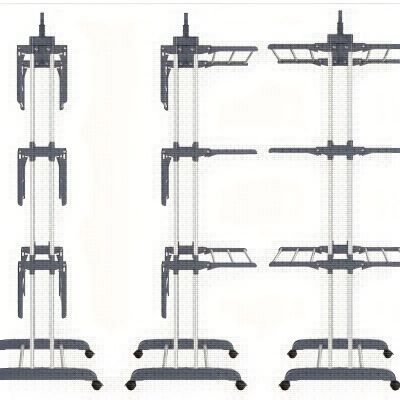 رف تجفيف واحد، ارتفاع 67.7 بوصة، رف ملابس قابل للطي، 4 طبقات من رف الملابس، رف تجفيف الملابس بأجنحتين جانبيتين - رمادي #4