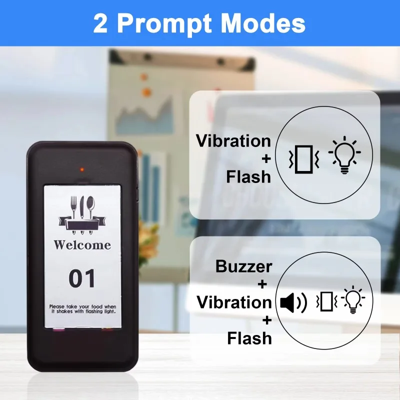 Wireless Guest Paging Calling System 16 Pieces Bar Queue Pager for Fastfood Cafe Restaurant Calling System