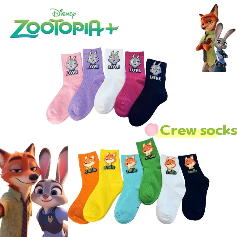 

Zootopia Disney Judy Nick Cute Creative Cartoon Anime High-Quality Autumn and Winter Cotton Mid-Calf Socks for Boys and Girls