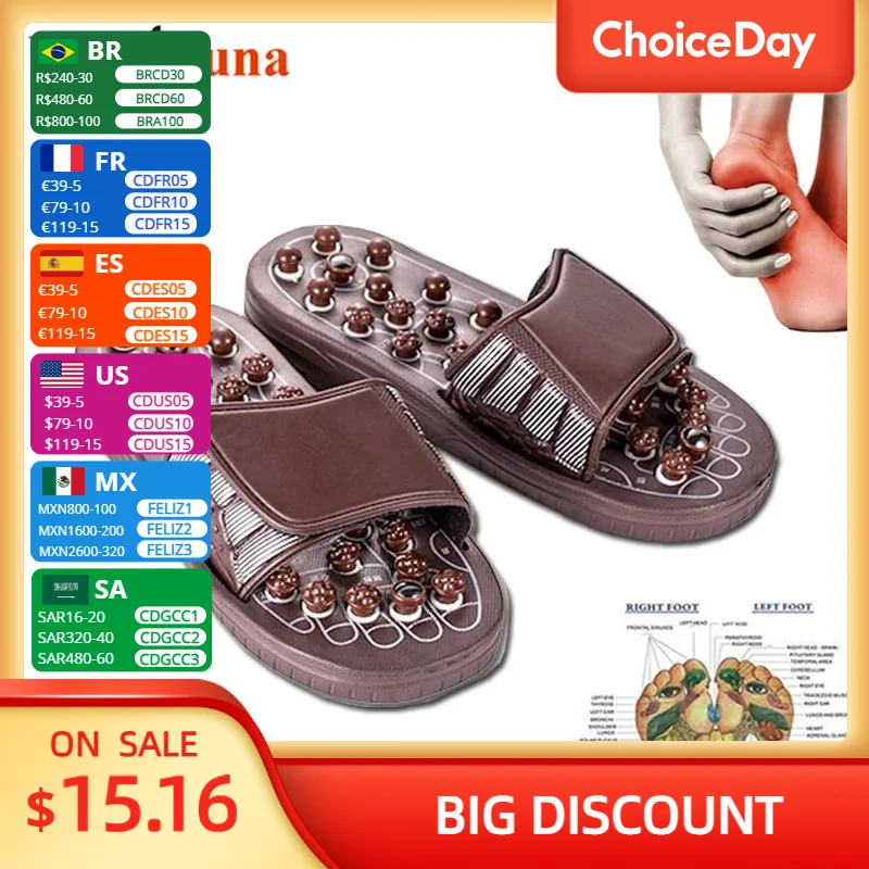 

Foot Massage Acupuncture Slippers Acupoint Activation Reflexology Spring Magnetic Therapy Relieve Foot Pain Meridians Arthritis