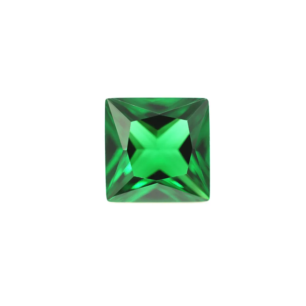 

Emerald Princess Cut Gemstone Square Faceted Medium Green Emerald Gem Multiple Sizes to Choose
