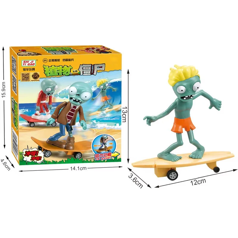 1 Pcs New Plants vs Zombies 2 Future Skateboard Zombie Surfer Zombie Game Figures Model PVC Ornaments Toy Youths Gifts For Boys
