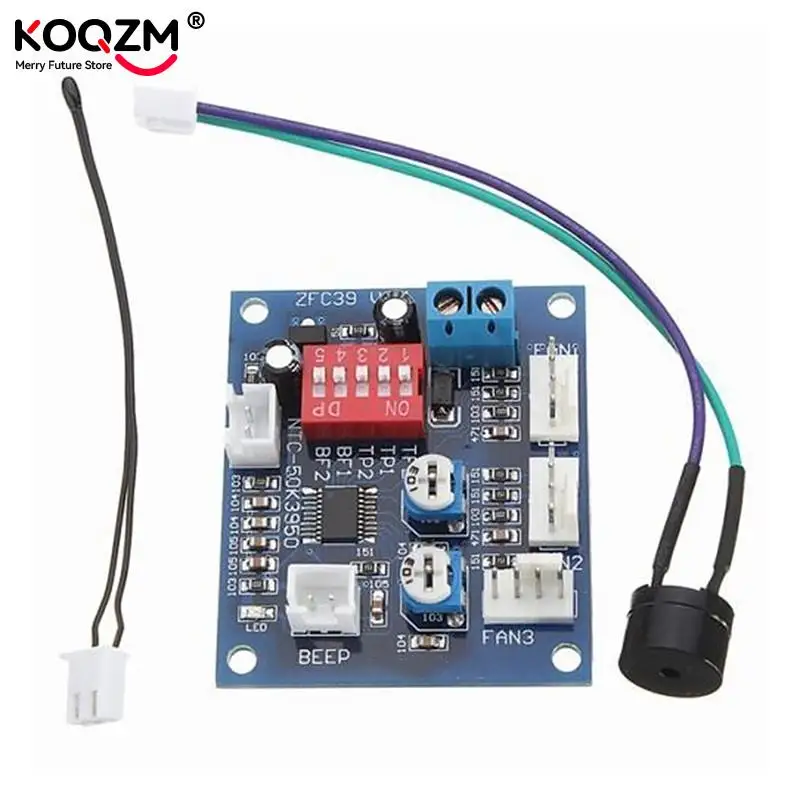 New 1PC PWM PC CPU Fan 12V 5A Temperature Control Speed Controller Board Speed Controller Temperature Probe Buzzle