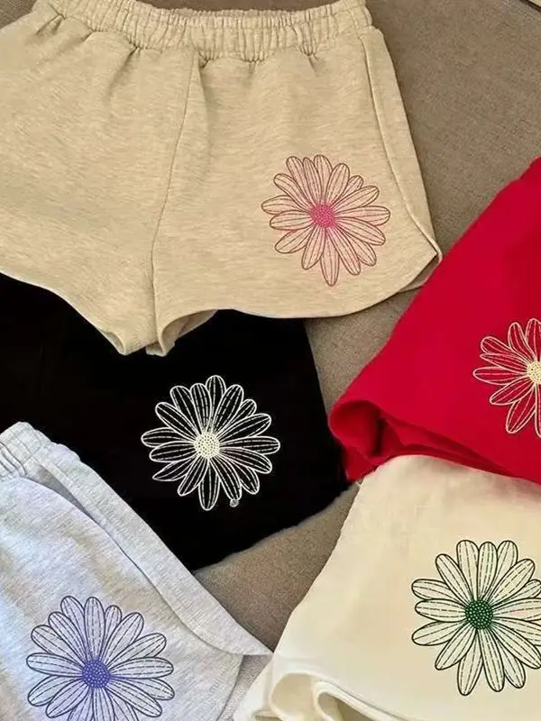 

Summer New Embroidered Daisy Casual Loose Wide Leg Pants Women's Loose Trousers High Waist Commute Sle Korean Version