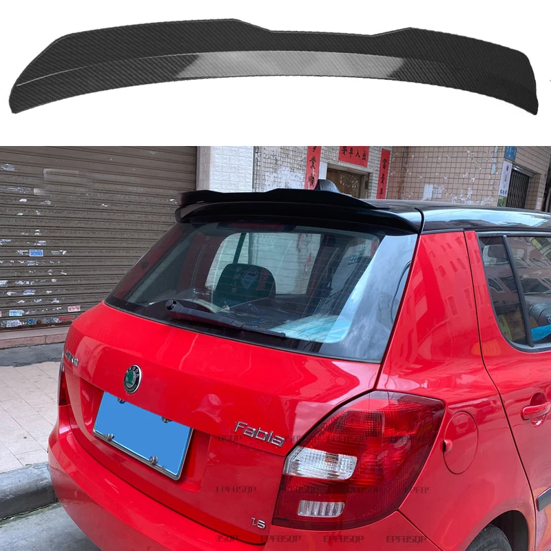 For Skoda Fabia RS Mk2 2010-2014 Rear Roof Lip Spoiler ABS Plastic Gloss Black Car Tail Wing Universal Trunk spoilers