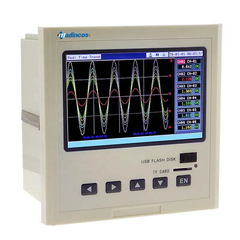 

MPR4200: 5''Industrial Universal 12 Channel Ethernet Digital Chart Color Paperless Recorder for Flow Pressure Level Temperature