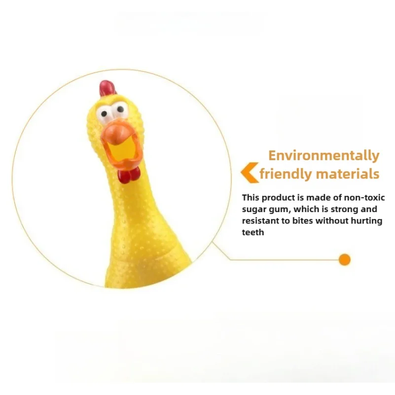 Squeaky Screaming Chicken Pet Toy Funny Molar Chew Rubber Toy Small Large DogPet Squeaker Chew Toys Funny Chicken Puppy view 6