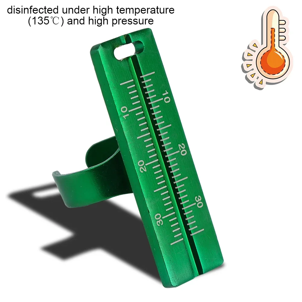 2 ชิ้นแบบพกพาทันตกรรมแหวนนิ้วไม้บรรทัดอลูมิเนียม Endodontic Root Canal วัด Oral Gauge ทันตแพทย์เครื่องมือเครื่องมือ