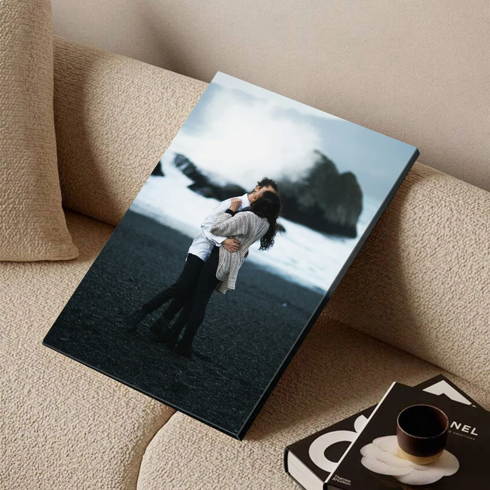 قطعة واحدة من الصور المخصصة على القماش مع إطار خشبي DIY أو ملصق بدون إطار، صور مخصصة مخصصة لمحبيك والعائلة والأصدقاء